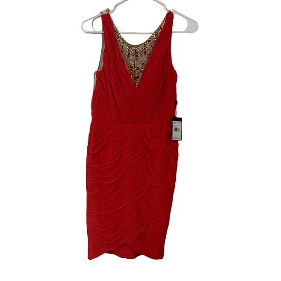 Adrianna Papell Dresses & Skirts - NWT Adrianna Papell Women’s Jeweled Coral Back Zipper Dress Size 4 Color Man
